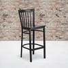 image:imageFlash Furniture HERCULES Series Black School House Back Metal Restaurant Barstool  Black Vinyl Seat Pack of 1Walnut Wood SeatBlack Metal Frame