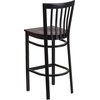 image:imageFlash Furniture HERCULES Series Black School House Back Metal Restaurant Barstool  Black Vinyl Seat Pack of 1Walnut Wood SeatBlack Metal Frame