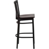 image:imageFlash Furniture HERCULES Series Black School House Back Metal Restaurant Barstool  Black Vinyl Seat Pack of 1Walnut Wood SeatBlack Metal Frame