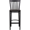 image:imageFlash Furniture HERCULES Series Black School House Back Metal Restaurant Barstool  Black Vinyl Seat Pack of 1Walnut Wood SeatBlack Metal Frame