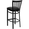 image:imageFlash Furniture HERCULES Series Black School House Back Metal Restaurant Barstool  Black Vinyl Seat Pack of 1black