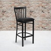 image:imageFlash Furniture HERCULES Series Black School House Back Metal Restaurant Barstool  Black Vinyl Seat Pack of 1black
