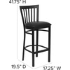 image:imageFlash Furniture HERCULES Series Black School House Back Metal Restaurant Barstool  Black Vinyl Seat Pack of 1black
