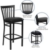image:imageFlash Furniture HERCULES Series Black School House Back Metal Restaurant Barstool  Black Vinyl Seat Pack of 1black