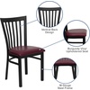 image:imageFlash Furniture HERCULES Series Black School House Back Metal Restaurant Chair  Black Vinyl SeatBurgundy Vinyl SeatBlack Metal Frame