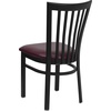 image:imageFlash Furniture HERCULES Series Black School House Back Metal Restaurant Chair  Black Vinyl SeatBurgundy Vinyl SeatBlack Metal Frame