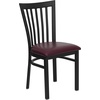 image:imageFlash Furniture HERCULES Series Black School House Back Metal Restaurant Chair  Black Vinyl SeatBurgundy Vinyl SeatBlack Metal Frame