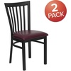 image:imageFlash Furniture HERCULES Series Black School House Back Metal Restaurant Chair  Black Vinyl SeatBurgundy Vinyl SeatBlack Metal Frame
