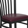 image:imageFlash Furniture HERCULES Series Black School House Back Metal Restaurant Chair  Black Vinyl SeatBurgundy Vinyl SeatBlack Metal Frame
