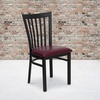image:imageFlash Furniture HERCULES Series Black School House Back Metal Restaurant Chair  Black Vinyl SeatBurgundy Vinyl SeatBlack Metal Frame