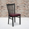 image:imageFlash Furniture HERCULES Series Black School House Back Metal Restaurant Chair  Black Vinyl SeatBurgundy Vinyl SeatBlack Metal Frame
