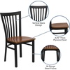 image:imageFlash Furniture HERCULES Series Black School House Back Metal Restaurant Chair  Black Vinyl SeatCherry Wood SeatBlack Metal Frame