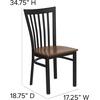 image:imageFlash Furniture HERCULES Series Black School House Back Metal Restaurant Chair  Black Vinyl SeatCherry Wood SeatBlack Metal Frame