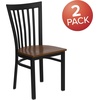 image:imageFlash Furniture HERCULES Series Black School House Back Metal Restaurant Chair  Black Vinyl SeatCherry Wood SeatBlack Metal Frame