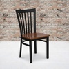 image:imageFlash Furniture HERCULES Series Black School House Back Metal Restaurant Chair  Black Vinyl SeatCherry Wood SeatBlack Metal Frame
