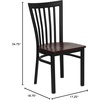 image:imageFlash Furniture HERCULES Series Black School House Back Metal Restaurant Chair  Black Vinyl SeatMahogany Wood SeatBlack Metal Frame