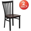 image:imageFlash Furniture HERCULES Series Black School House Back Metal Restaurant Chair  Black Vinyl SeatMahogany Wood SeatBlack Metal Frame