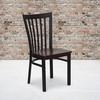 image:imageFlash Furniture HERCULES Series Black School House Back Metal Restaurant Chair  Black Vinyl SeatMahogany Wood SeatBlack Metal Frame