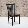 image:imageFlash Furniture HERCULES Series Black School House Back Metal Restaurant Chair  Black Vinyl SeatMahogany Wood SeatBlack Metal Frame
