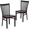 image:imageFlash Furniture HERCULES Series Black School House Back Metal Restaurant Chair  Black Vinyl SeatMahogany Wood SeatBlack Metal Frame