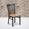 image:imageFlash Furniture HERCULES Series Black School House Back Metal Restaurant Chair  Black Vinyl SeatNatural Wood SeatBlack Metal Frame