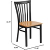 image:imageFlash Furniture HERCULES Series Black School House Back Metal Restaurant Chair  Black Vinyl SeatNatural Wood SeatBlack Metal Frame