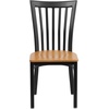 image:imageFlash Furniture HERCULES Series Black School House Back Metal Restaurant Chair  Black Vinyl SeatNatural Wood SeatBlack Metal Frame