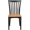 image:imageFlash Furniture HERCULES Series Black School House Back Metal Restaurant Chair  Black Vinyl SeatNatural Wood SeatBlack Metal Frame