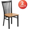 image:imageFlash Furniture HERCULES Series Black School House Back Metal Restaurant Chair  Black Vinyl SeatNatural Wood SeatBlack Metal Frame