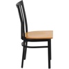 image:imageFlash Furniture HERCULES Series Black School House Back Metal Restaurant Chair  Black Vinyl SeatNatural Wood SeatBlack Metal Frame
