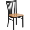 image:imageFlash Furniture HERCULES Series Black School House Back Metal Restaurant Chair  Black Vinyl SeatNatural Wood SeatBlack Metal Frame