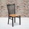 image:imageFlash Furniture HERCULES Series Black School House Back Metal Restaurant Chair  Black Vinyl SeatNatural Wood SeatBlack Metal Frame