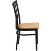 image:imageFlash Furniture HERCULES Series Black School House Back Metal Restaurant Chair  Black Vinyl SeatNatural Wood SeatBlack Metal Frame