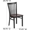 image:imageFlash Furniture HERCULES Series Black School House Back Metal Restaurant Chair  Black Vinyl SeatWalnut Wood SeatBlack Metal Frame