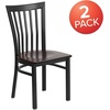 image:imageFlash Furniture HERCULES Series Black School House Back Metal Restaurant Chair  Black Vinyl SeatWalnut Wood SeatBlack Metal Frame