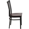 image:imageFlash Furniture HERCULES Series Black School House Back Metal Restaurant Chair  Black Vinyl SeatWalnut Wood SeatBlack Metal Frame