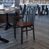 image:imageFlash Furniture HERCULES Series Black School House Back Metal Restaurant Chair  Black Vinyl SeatWalnut Wood SeatBlack Metal Frame