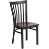 image:imageFlash Furniture HERCULES Series Black School House Back Metal Restaurant Chair  Black Vinyl SeatWalnut Wood SeatBlack Metal Frame