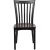 image:imageFlash Furniture HERCULES Series Black School House Back Metal Restaurant Chair  Black Vinyl SeatWalnut Wood SeatBlack Metal Frame