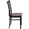 image:imageFlash Furniture HERCULES Series Black School House Back Metal Restaurant Chair  Black Vinyl SeatWalnut Wood SeatBlack Metal Frame