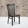 image:imageFlash Furniture HERCULES Series Black School House Back Metal Restaurant Chair  Black Vinyl SeatWalnut Wood SeatBlack Metal Frame