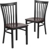 image:imageFlash Furniture HERCULES Series Black School House Back Metal Restaurant Chair  Black Vinyl SeatWalnut Wood SeatBlack Metal Frame