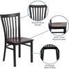 image:imageFlash Furniture HERCULES Series Black School House Back Metal Restaurant Chair  Black Vinyl SeatWalnut Wood SeatBlack Metal Frame