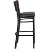 image:imageFlash Furniture HERCULES Series Black Slat Back Metal Restaurant Barstool  Walnut Wood Back amp Seat Pack of 1Walnut Wood BackBlack Vinyl SeatBlack Metal Frame