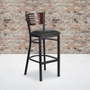 image:imageFlash Furniture HERCULES Series Black Slat Back Metal Restaurant Barstool  Walnut Wood Back amp Seat Pack of 1Walnut Wood BackBlack Vinyl SeatBlack Metal Frame