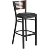 image:imageFlash Furniture HERCULES Series Black Slat Back Metal Restaurant Barstool  Walnut Wood Back amp Seat Pack of 1Walnut Wood BackBlack Vinyl SeatBlack Metal Frame