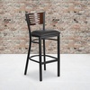 image:imageFlash Furniture HERCULES Series Black Slat Back Metal Restaurant Barstool  Walnut Wood Back amp Seat Pack of 1Walnut Wood BackBlack Vinyl SeatBlack Metal Frame