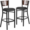 image:imageFlash Furniture HERCULES Series Black Slat Back Metal Restaurant Barstool  Walnut Wood Back amp Seat Pack of 1Walnut Wood BackBlack Vinyl SeatBlack Metal Frame