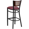 image:imageFlash Furniture HERCULES Series Black Slat Back Metal Restaurant Barstool  Walnut Wood Back amp Seat Pack of 1Walnut Wood BackBurgundy Vinyl SeatBlack Metal Frame
