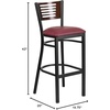 image:imageFlash Furniture HERCULES Series Black Slat Back Metal Restaurant Barstool  Walnut Wood Back amp Seat Pack of 1Walnut Wood BackBurgundy Vinyl SeatBlack Metal Frame